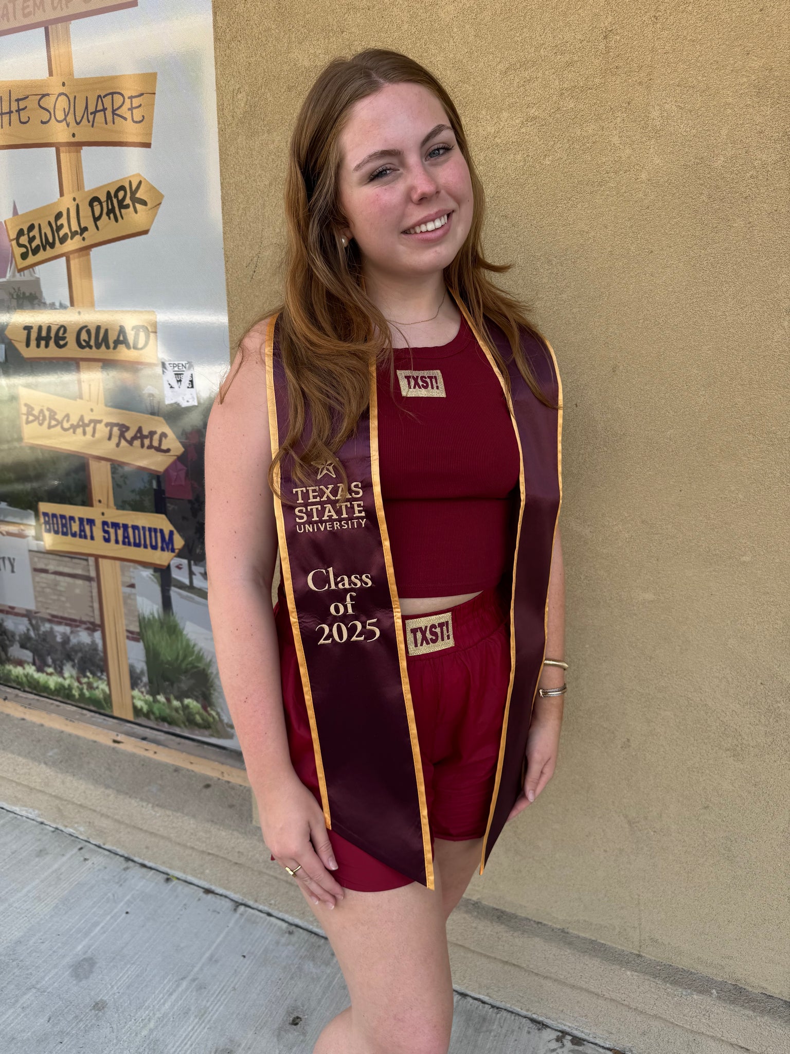 10% OFF! 2025 MCCOY COLLEGE TEXAS STATE GRAD STOLE +2 CUSTOM ITEMSi