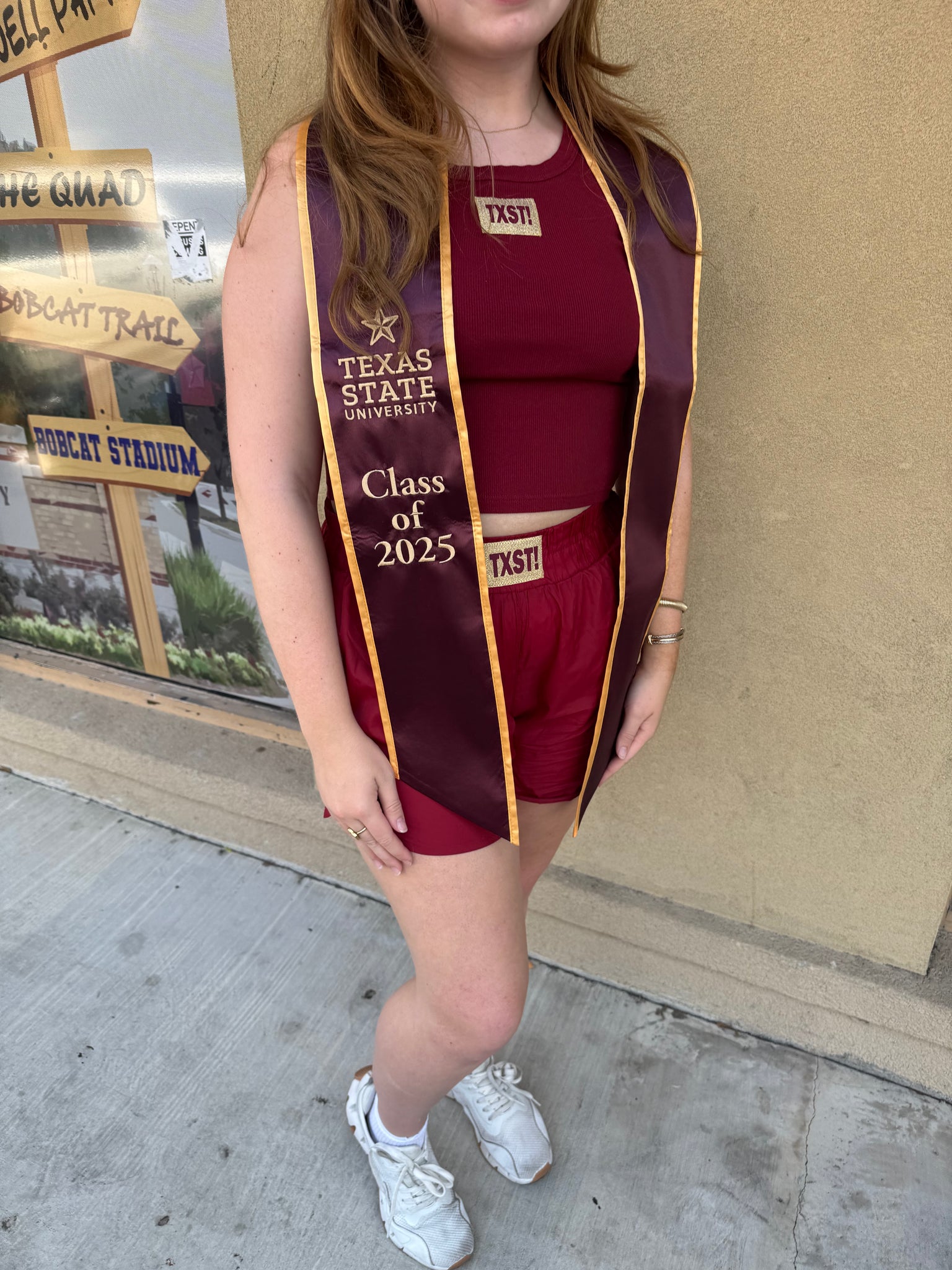 10% OFF!!! 2025 STANDARD TEXAS STATE UNIVERSITY MAROON & GOLD GRAD STOLE