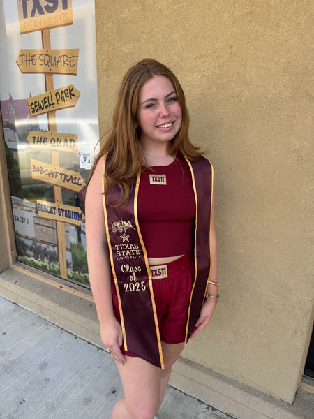 10% OFF!!! 2025 OLD MAIN TEXAS STATE UNIVERSITY GRADUATION STOLE