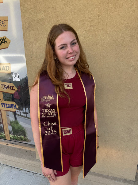 10% OFF!!! 2025 OLD MAIN TEXAS STATE UNIVERSITY GRAD STOLE