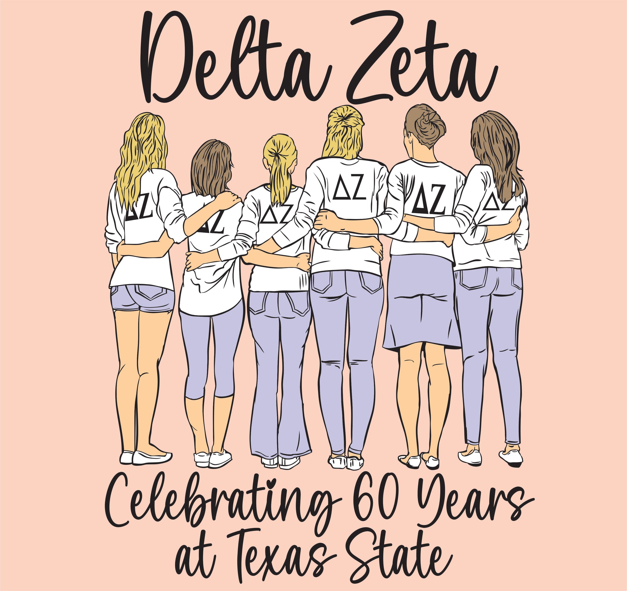 Delta Zeta TXST 60th Anniversary T-shirt