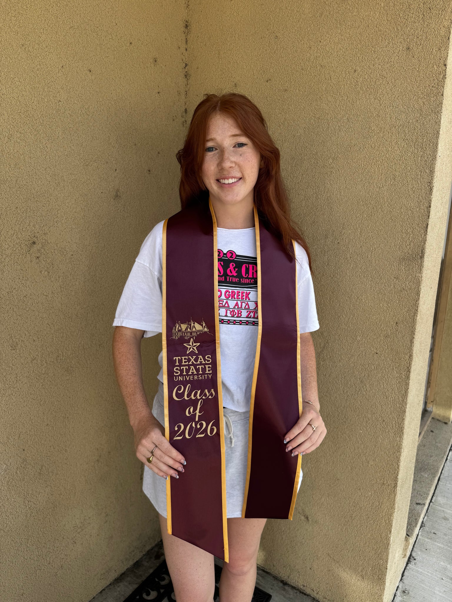 2026 Maroon & Gold Texas State Stole +FREE! Tee!