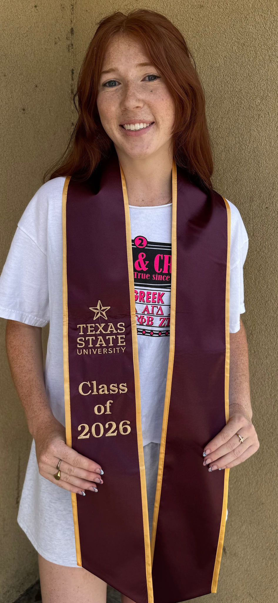 2026 Maroon & Gold Texas State Stole +FREE! Tee!