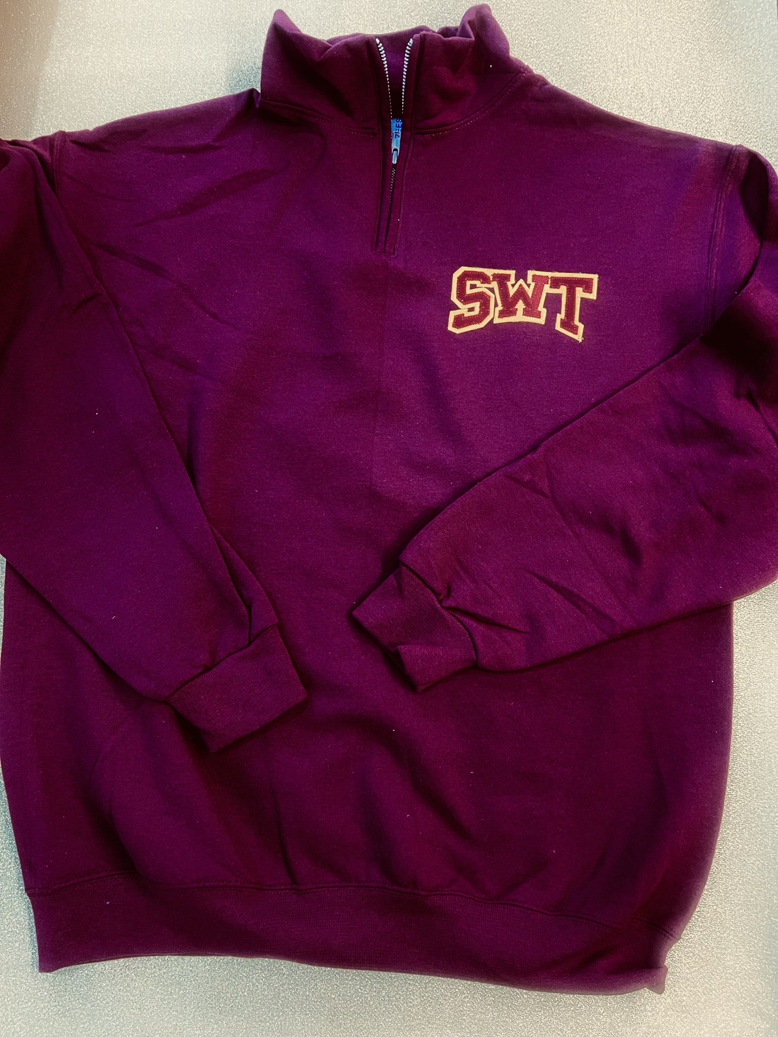 TXST - SWT Qtr. Zip Sweatshirt with Stitch Letters