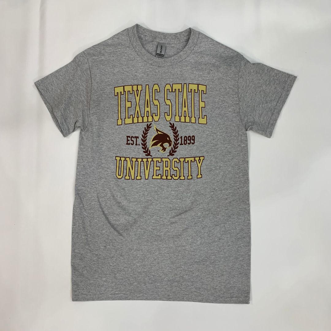 Collegiate Texas State Sweatshirt and T-Shirt Gray