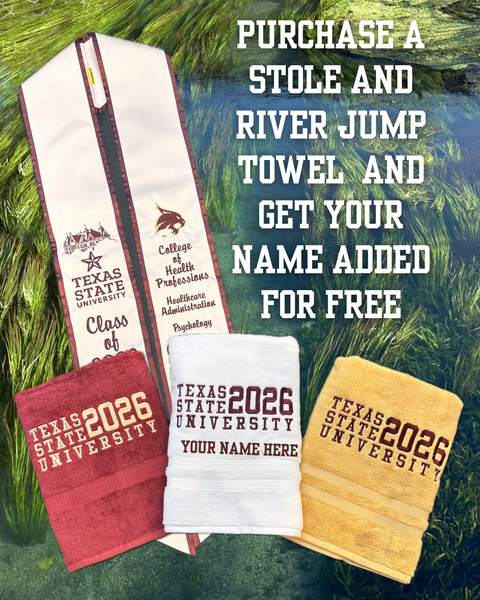 2026 White & Maroon Stole/River Jump Towel Combo