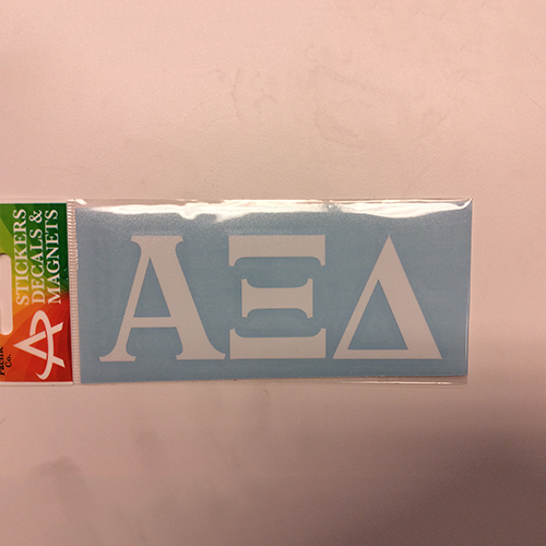 Alpha Xi Delta 2" Tall Car Decal in White