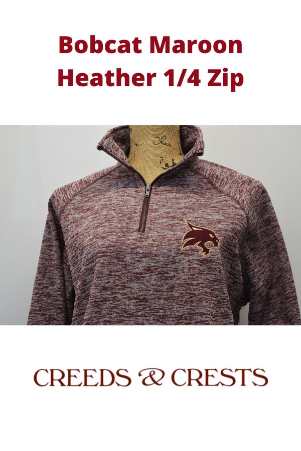 Texas State Bobcat Maroon Heather Pullover