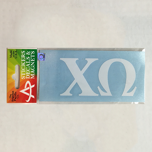 Chi Omega 2" Tall White Car Decal