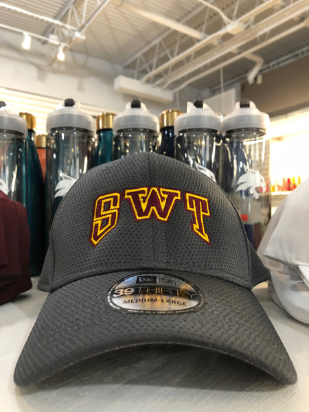 SWT Maroon on Gold Embroidery on Gray Fitted Hat
