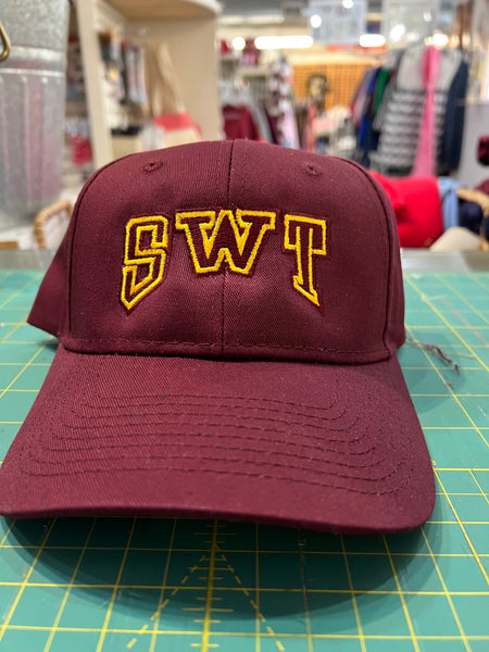 SWT in Maroon on Gold Embroidered on Maroon Non-Fitted Hat