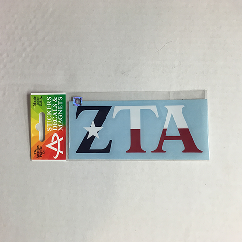 Zeta Tau Alpha Texas Flag Car Decal
